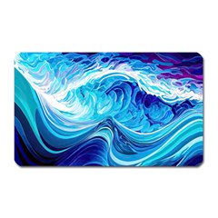 Tsunami Waves Ocean Sea Nautical Nature Abstract Blue Water Magnet (rectangular) by Jancukart