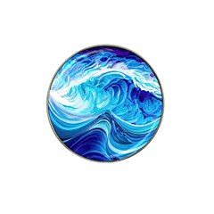 Tsunami Waves Ocean Sea Nautical Nature Abstract Blue Water Hat Clip Ball Marker by Jancukart