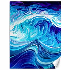 Tsunami Waves Ocean Sea Nautical Nature Abstract Blue Water Canvas 36  X 48 