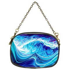 Tsunami Waves Ocean Sea Nautical Nature Abstract Blue Water Chain Purse (two Sides) by Jancukart