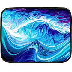 Tsunami Waves Ocean Sea Nautical Nature Abstract Blue Water Fleece Blanket (mini) by Jancukart