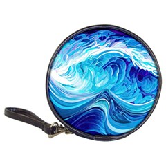 Tsunami Waves Ocean Sea Nautical Nature Abstract Blue Water Classic 20-cd Wallets by Jancukart