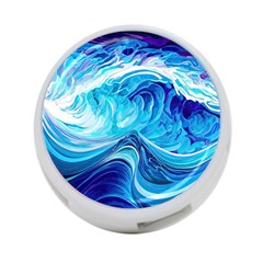 Tsunami Waves Ocean Sea Nautical Nature Abstract Blue Water 4-port Usb Hub (two Sides) by Jancukart