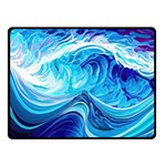 Tsunami Waves Ocean Sea Nautical Nature Abstract Blue Water Fleece Blanket (Small) 50 x40  Blanket Front