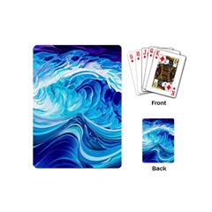 Tsunami Waves Ocean Sea Nautical Nature Abstract Blue Water Playing Cards Single Design (mini)