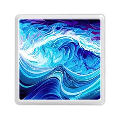 Tsunami Waves Ocean Sea Nautical Nature Abstract Blue Water Memory Card Reader (square)