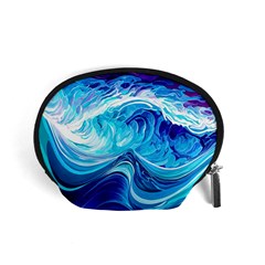 Tsunami Waves Ocean Sea Nautical Nature Abstract Blue Water Accessory Pouch (small) by Jancukart