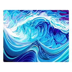 Tsunami Waves Ocean Sea Nautical Nature Abstract Blue Water Two Sides Premium Plush Fleece Blanket (large) by Jancukart