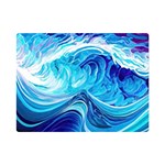 Tsunami Waves Ocean Sea Nautical Nature Abstract Blue Water Premium Plush Fleece Blanket (Mini) 35 x27  Blanket Front