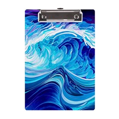 Tsunami Waves Ocean Sea Nautical Nature Abstract Blue Water A5 Acrylic Clipboard by Jancukart