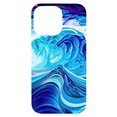 Tsunami Waves Ocean Sea Nautical Nature Abstract Blue Water Iphone 14 Pro Max Black Uv Print Case by Jancukart