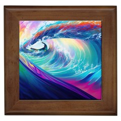 Waves Ocean Sea Tsunami Nautical Nature Water Framed Tile by Jancukart