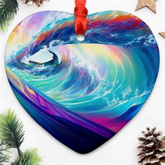 Waves Ocean Sea Tsunami Nautical Nature Water Ornament (heart)