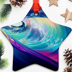 Waves Ocean Sea Tsunami Nautical Nature Water Ornament (star)