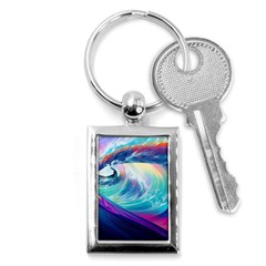 Waves Ocean Sea Tsunami Nautical Nature Water Key Chain (rectangle)