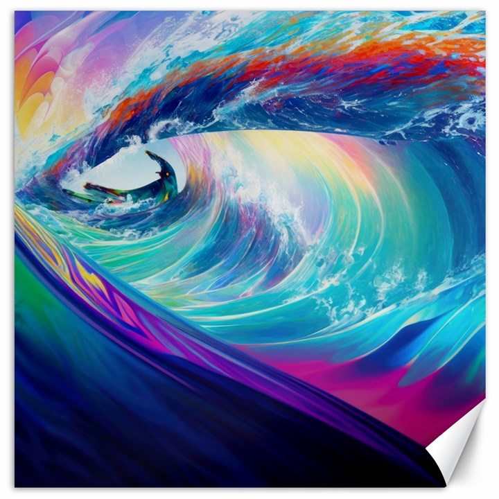 Waves Ocean Sea Tsunami Nautical Nature Water Canvas 20  x 20 