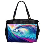 Waves Ocean Sea Tsunami Nautical Nature Water Oversize Office Handbag (2 Sides) Front