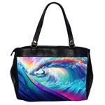 Waves Ocean Sea Tsunami Nautical Nature Water Oversize Office Handbag (2 Sides) Back