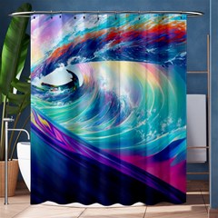 Waves Ocean Sea Tsunami Nautical Nature Water Shower Curtain 60  X 72  (medium)  by Jancukart