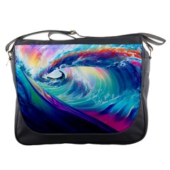 Waves Ocean Sea Tsunami Nautical Nature Water Messenger Bag by Jancukart