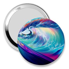 Waves Ocean Sea Tsunami Nautical Nature Water 3  Handbag Mirrors