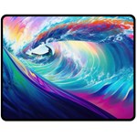 Waves Ocean Sea Tsunami Nautical Nature Water Two Sides Fleece Blanket (Medium) 58.8 x47.4  Blanket Back