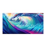 Waves Ocean Sea Tsunami Nautical Nature Water Satin Wrap 35  x 70  Front