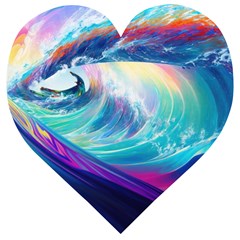 Waves Ocean Sea Tsunami Nautical Nature Water Wooden Puzzle Heart