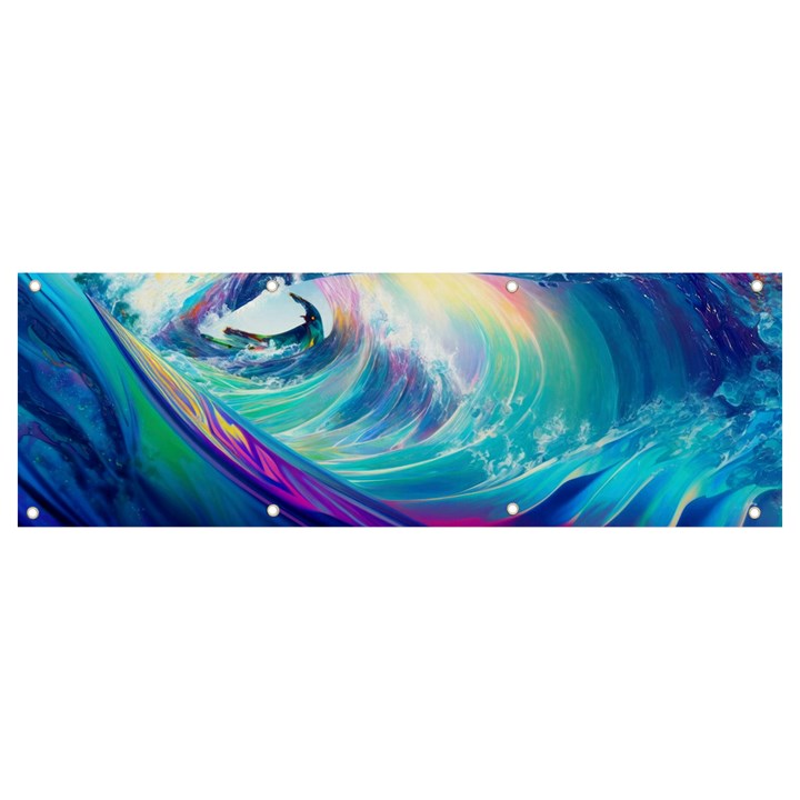 Waves Ocean Sea Tsunami Nautical Nature Water Banner and Sign 9  x 3 