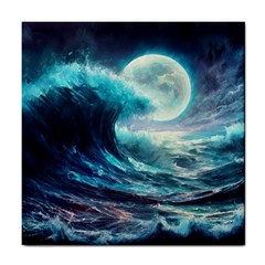 Tsunami Waves Ocean Sea Nautical Nature Water 4 Tile Coaster