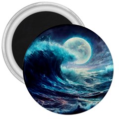 Tsunami Waves Ocean Sea Nautical Nature Water 4 3  Magnets by Jancukart