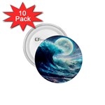 Tsunami Waves Ocean Sea Nautical Nature Water 4 1.75  Buttons (10 pack) Front