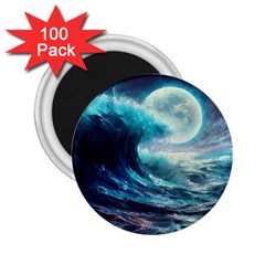 Tsunami Waves Ocean Sea Nautical Nature Water 4 2 25  Magnets (100 Pack) 