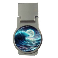 Tsunami Waves Ocean Sea Nautical Nature Water 4 Money Clips (round) 