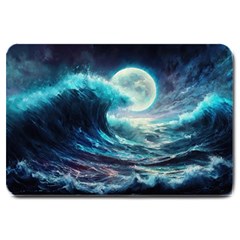 Tsunami Waves Ocean Sea Nautical Nature Water 4 Large Doormat by Jancukart