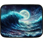 Tsunami Waves Ocean Sea Nautical Nature Water 4 Fleece Blanket (Mini) 35 x27  Blanket