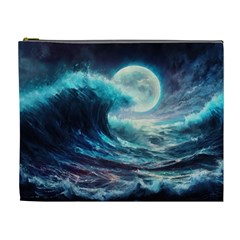 Tsunami Waves Ocean Sea Nautical Nature Water 4 Cosmetic Bag (xl) by Jancukart