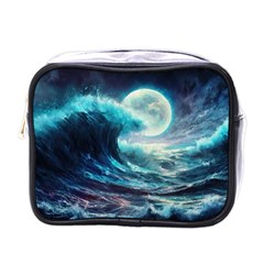 Tsunami Waves Ocean Sea Nautical Nature Water 4 Mini Toiletries Bag (one Side) by Jancukart