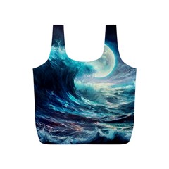 Tsunami Waves Ocean Sea Nautical Nature Water 4 Full Print Recycle Bag (s) by Jancukart