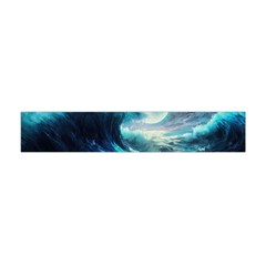 Tsunami Waves Ocean Sea Nautical Nature Water 4 Premium Plush Fleece Scarf (mini) by Jancukart