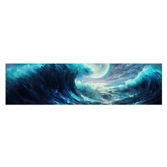 Tsunami Waves Ocean Sea Nautical Nature Water 4 Oblong Satin Scarf (16  X 60 )