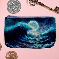 Tsunami Waves Ocean Sea Nautical Nature Water 4 Large Coin Purse by Jancukart