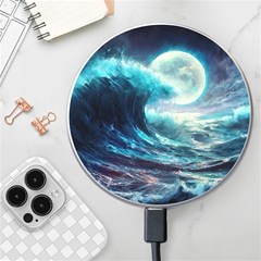 Tsunami Waves Ocean Sea Nautical Nature Water 4 Wireless Fast Charger(white) by Jancukart