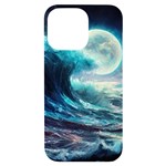 Tsunami Waves Ocean Sea Nautical Nature Water 4 iPhone 14 Pro Max Black UV Print Case Front