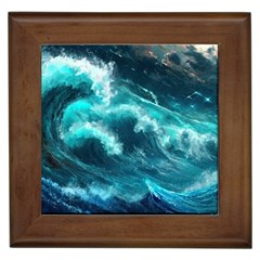 Thunderstorm Tsunami Tidal Wave Ocean Waves Sea Framed Tile by Jancukart