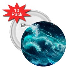 Thunderstorm Tsunami Tidal Wave Ocean Waves Sea 2 25  Buttons (10 Pack) 