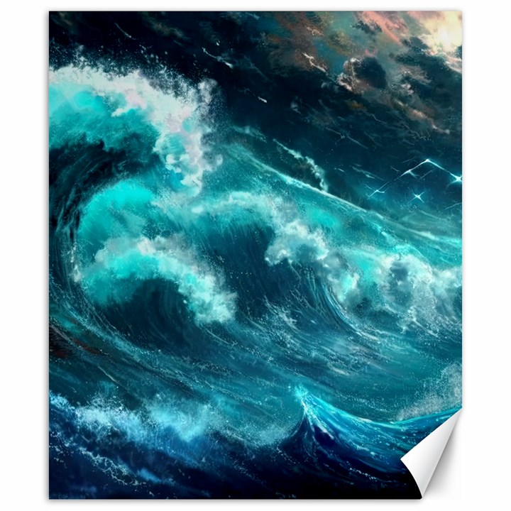 Thunderstorm Tsunami Tidal Wave Ocean Waves Sea Canvas 20  x 24 