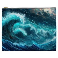 Thunderstorm Tsunami Tidal Wave Ocean Waves Sea Cosmetic Bag (xxxl) by Jancukart