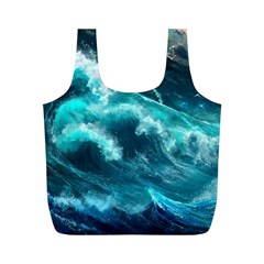 Thunderstorm Tsunami Tidal Wave Ocean Waves Sea Full Print Recycle Bag (m) by Jancukart