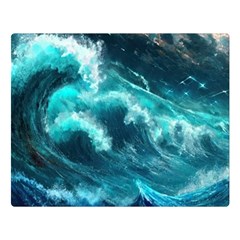 Thunderstorm Tsunami Tidal Wave Ocean Waves Sea Two Sides Premium Plush Fleece Blanket (large) by Jancukart